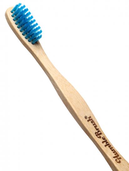 картинка Зубная щетка для взрослых HUMBLE BRUSH из бамбука, голубая щетина средней жесткости
