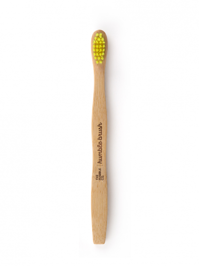 картинка Детская зубная щетка HUMBLE BRUSH KIDS из бамбука, желтая ультрамягкая щетина