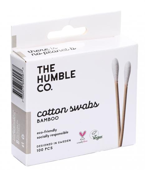 картинка Натуральные бамбуковые ватные палочки HUMBLE NATURAL COTTON SWABS, белая вата