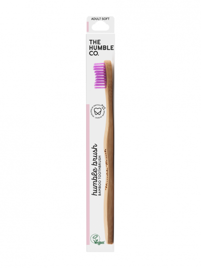 картинка Зубная щетка для взрослых HUMBLE BRUSH из бамбука, фиолетовая мягкая щетина