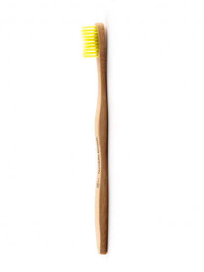 картинка Зубная щетка для взрослых HUMBLE BRUSH из бамбука, желтая щетина средней жесткости