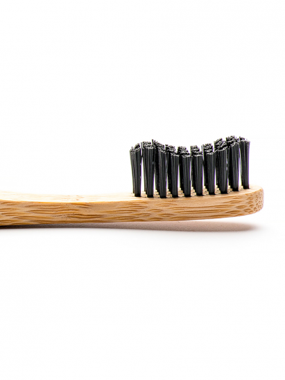 картинка Зубная щетка для взрослых HUMBLE BRUSH из бамбука, черная щетина средней жесткости